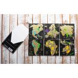Набор скретч открыток "Карта Мира" в подарочном конверте