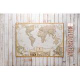 Скретч карта мира 3 в 1 My Map Antique edition (CARIBBEAN) ENG в тубусе + бесплатный постер с флагами
