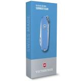 Нож-брелок Victorinox Classic SD Colors, Summer Rain, Gift Box (0.6223.28G) 7 функций, 58 мм, голубой