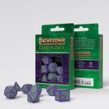 Набір кубиків Pathfinder Goblin Purple &amp; green Dice Set