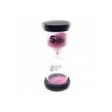 Часы песочные 5 мин розовый песок (11х4,5х4,5 см) 32240B