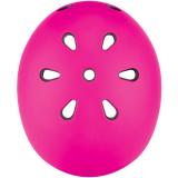 Шлем защитный детский GLOBBER EVO LIGHTS, розовый, с фонариком, 45-51см (XXS/XS)