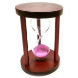 Годинник пісочний 5 хв рожевий пісок (12х8х8 см) 10-005 32050C