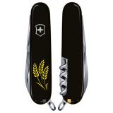 Складной нож Victorinox HUNTSMAN UKRAINE Колоски пшеницы желт. 1.3713.3_T1338u