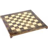 Шахматы Византийская империя, латунь, в деревянном футляре, коричневые 20х20см (S1CBRO)