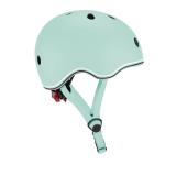 Шлем защитный детский GLOBBER GO UP LIGHTS, пастельний зеленый, с фонариком, 45-51см (XXS/XS)