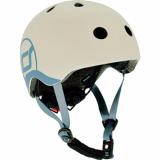 Шлем защитный детский Scoot and Ride, светло-серый, с фонариком, 45-51см (XXS/XS)