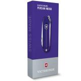 Нож-брелок Victorinox Classic SD Transparent Colors Persian Indigo (0.6223.T29G) 7 функций, 58 мм, Gift Box