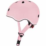 Шлем защитный детский GLOBBER GO UP LIGHTS, пастельний розовый, с фонариком, 45-51см (XXS/XS)