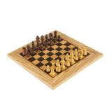 SW43B40H шахматы Manopoulos Olive Burl Chessboard 40cm with Staunton Chessmen
