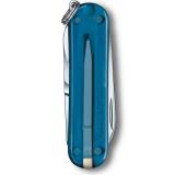 Нож-брелок Victorinox Classic SD Transparent Colors, Sky High (0.6223.T61G) 7 функций, 58 мм, Gift Box
