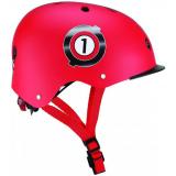 Шлем защитный детский GLOBBER, Гонки красный, с фонариком, 48-53см (XS/S)