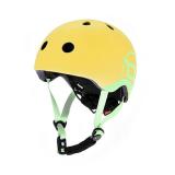 Шлем защитный детский Scoot and Ride, лимон, с фонариком, 51-55см (S/M)