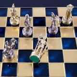 Шахматы Manopoulos Лучники в деревянном футляре 28х28 см Синие (S15BLU)