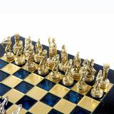Шахматы Manopoulos Лучники в деревянном футляре 28х28 см Синие (S15BLU)