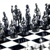 Шахматы "Manopoulos", "Греко-римские", латунь,в деревянном футляре., черно-белые 28х28 см, 3,4кг (S3DABW)