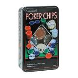 Покерные фишки в оловянной коробке - 100 шт, номинал 1-25, 4гр. (арт. TC11100)