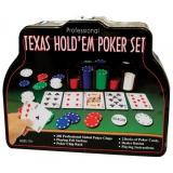 Покерный набор в оловянном кейсе на 200 фишек, номинал 1-50, 4гр. (арт TC04201C)