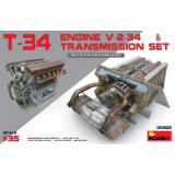Двигатель V-2-34 с трансмиссией для танка Т-34 1:35