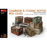 Бутылки шампанского и коньяка с ящиками 1:35