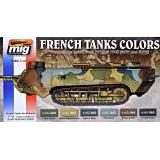 Набор акриловых красок AMMO A-MIG-7110: I и II мировая, камуфляж французских танков