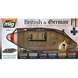 Набор акриловых красок AMMO A-MIG-7111: I мировая, камуфляж английских и немецких танков