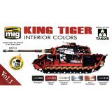 Набор акриловых красок: Цвета для танка King Tiger, интерьер (Takom), набор 1