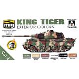 Набор акриловых красок: Цвета для танка King Tiger, экстерьер (Takom), набор 2