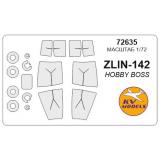 Маска для модели самолета Zlin-142 (Hobby Boss) 1:72