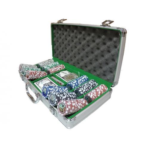 Покерный набор в алюминиевом кейсе на 300 фишек, номинал 1-100, 11,5гр. (арт. 23726-CG11300)