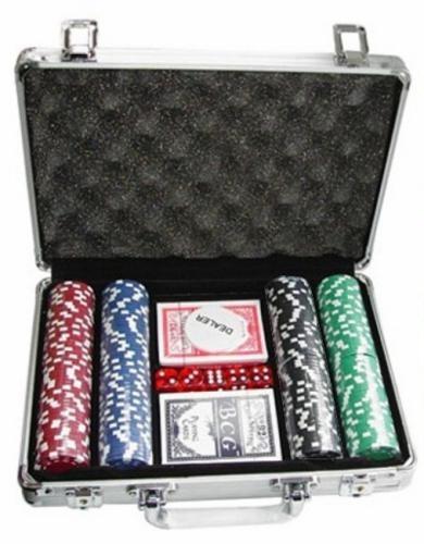 Покерный набор в алюминиевом кейсе на 200 фишек, без номинала, 11,5гр.
